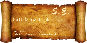 Soltész Elek névjegykártya